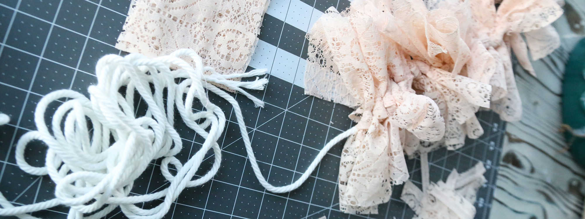Making a lace garland.