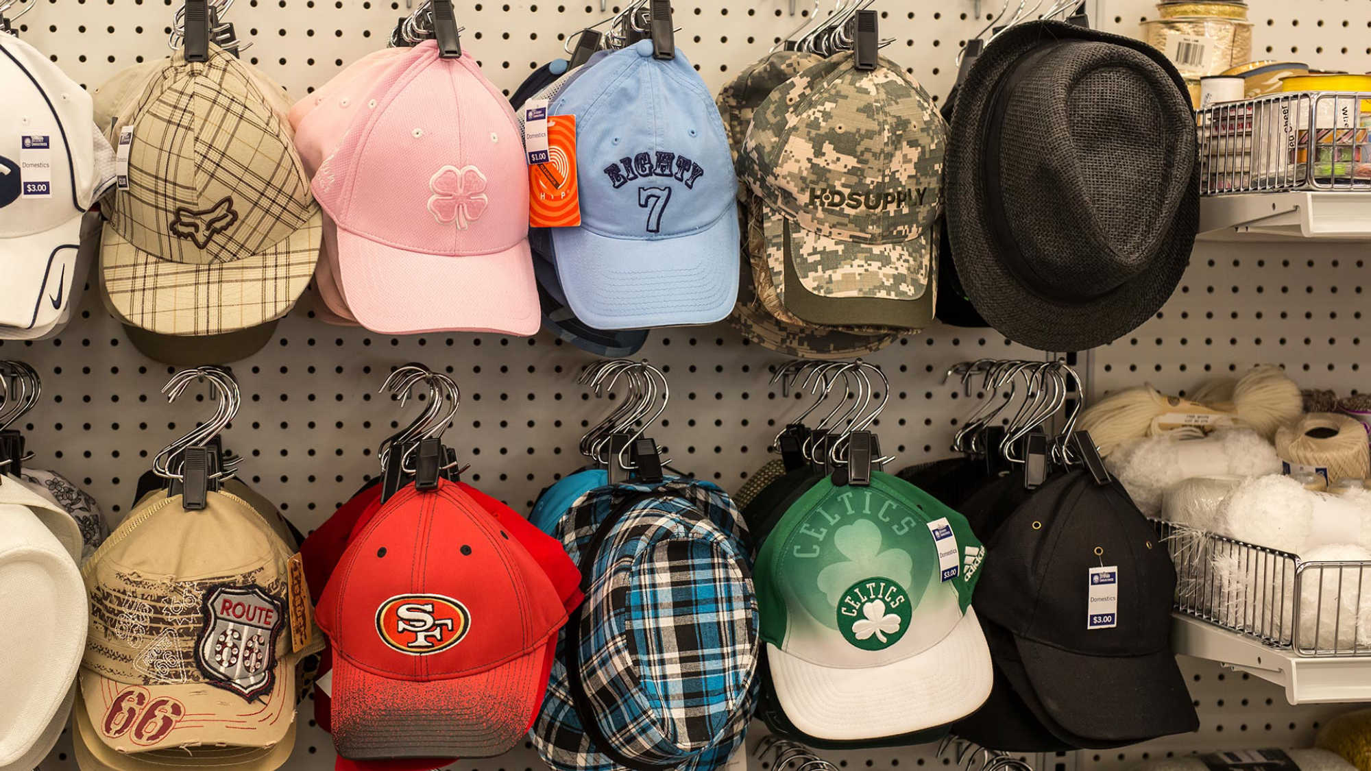 Hats at Deseret Industries