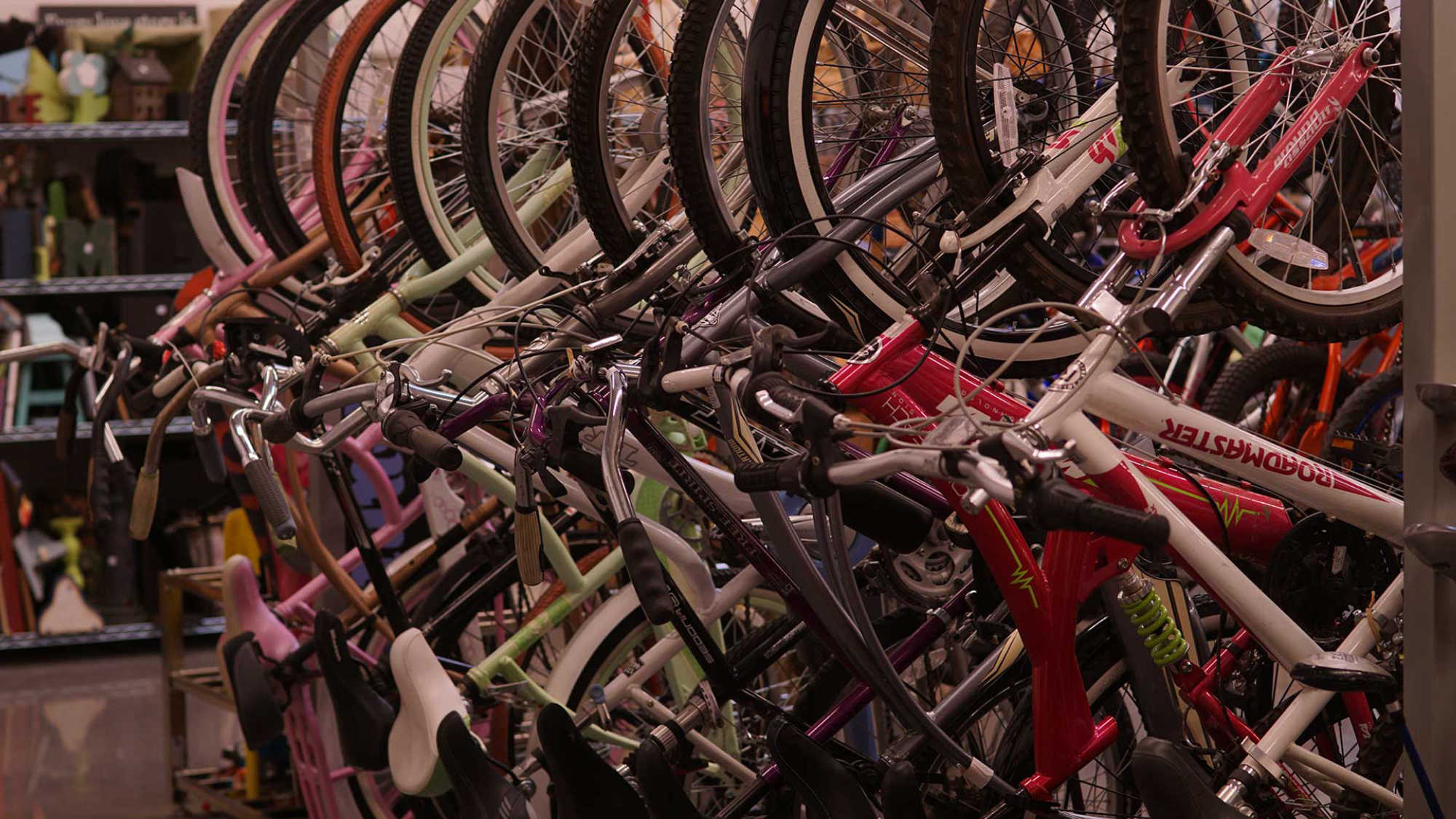 A rack of bikes at DI